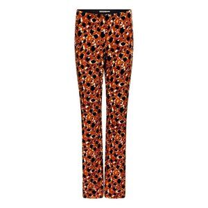 NWT ESQUALO Orange Velvet Leopard Flared Pants